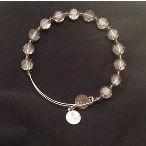 Alex and Ani Smokey gray beaded bracelet.